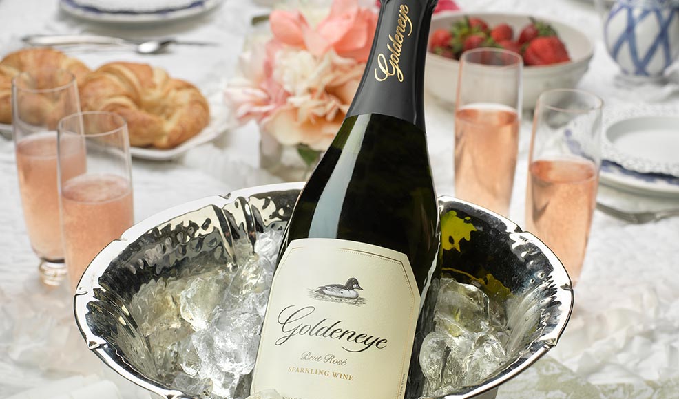 Goldeneye sparkling wine in ice bucket