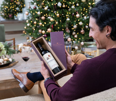 Canvasback Cabernet being gifted