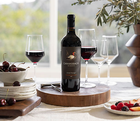 Canvasback Cabernet on table