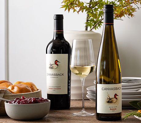 Canvasback wines on the table