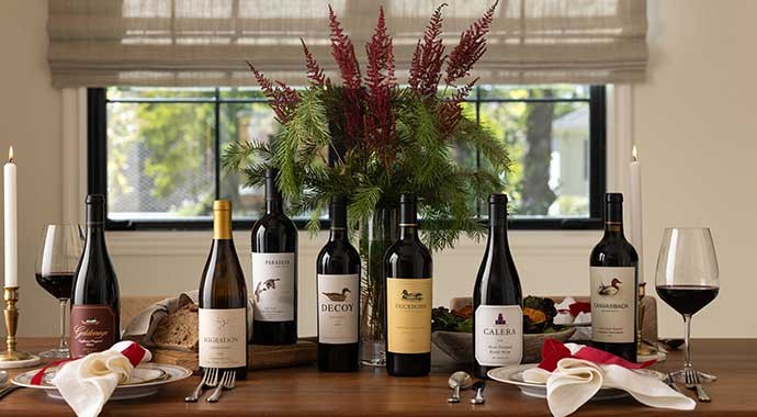 Canvasback fall wines on a table