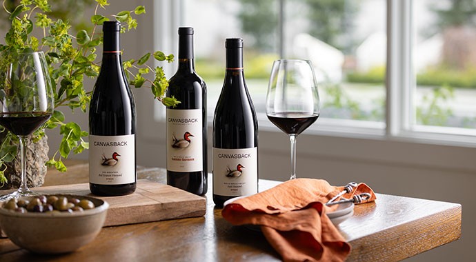 Canvasback fall wines on a table