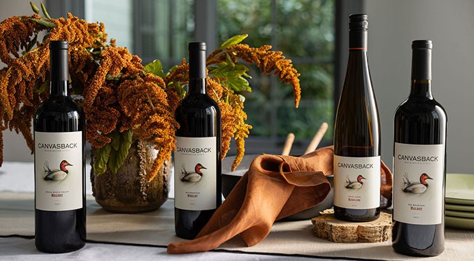 Canvasback fall wines on a table