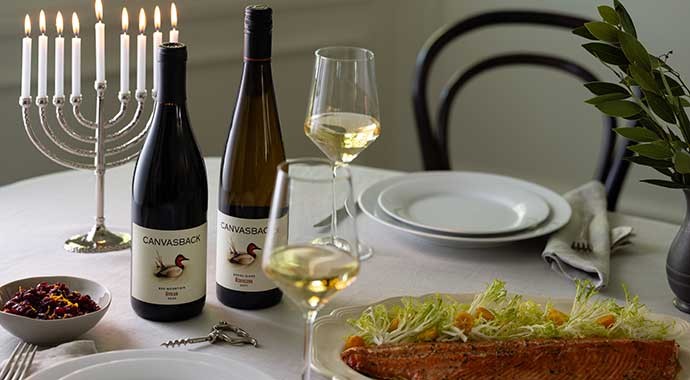 Canvasback fall wines on a table