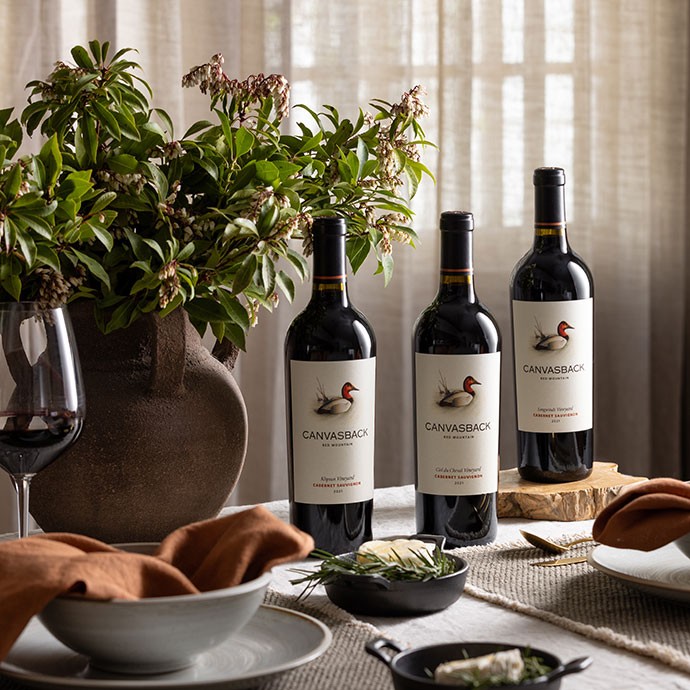 Canvasback fall wines on the table